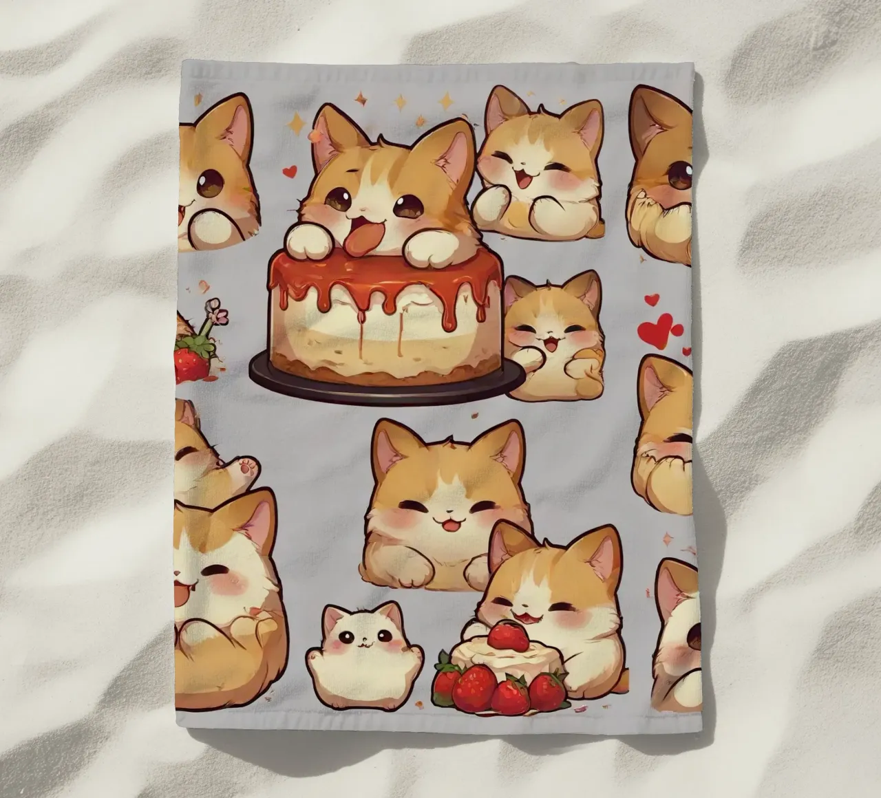 Pane ai gatti e alle fragole telo mare da brockcon Shop