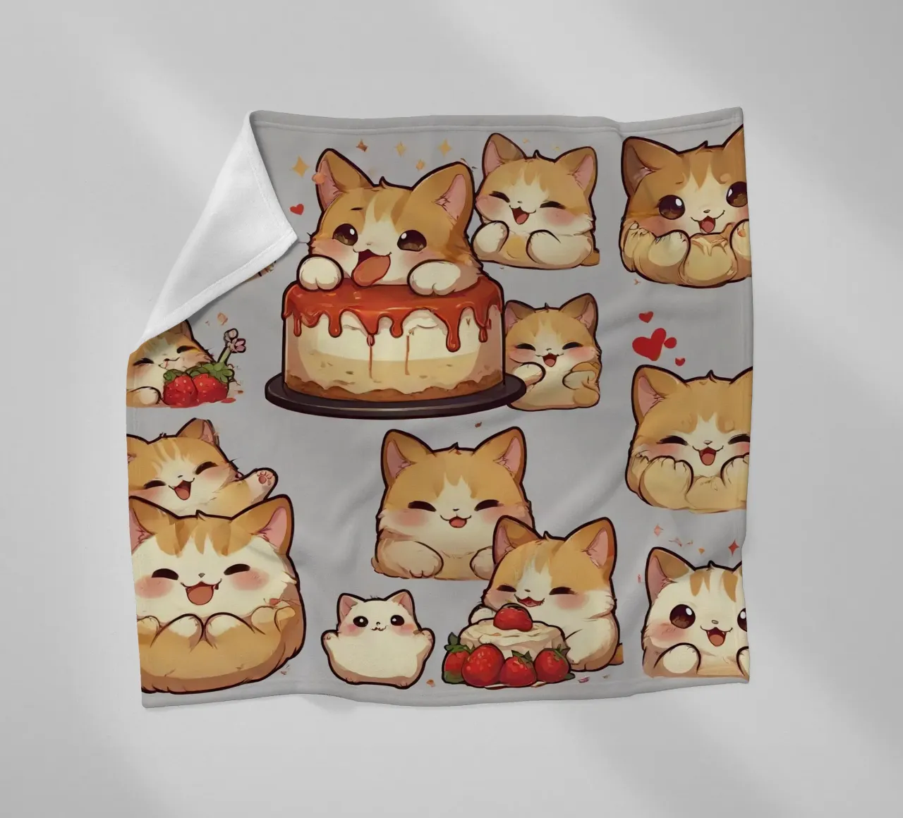 Pane ai gatti e alle fragole coperta in pile da brockcon Shop