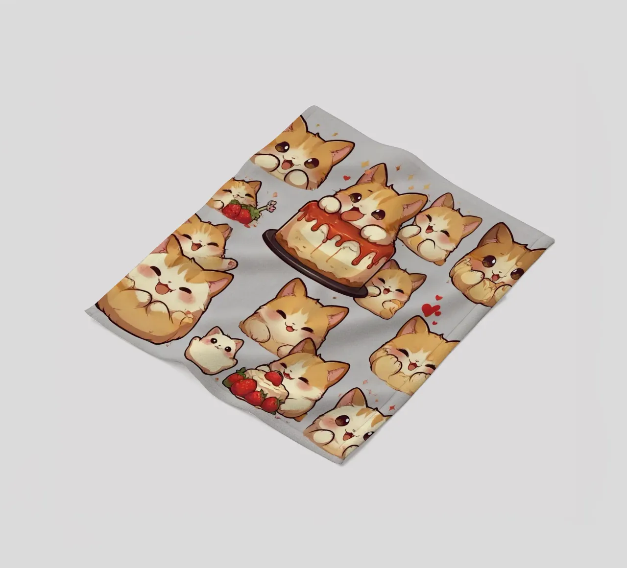 Pane ai gatti e alle fragole coperta in pile da brockcon Shop