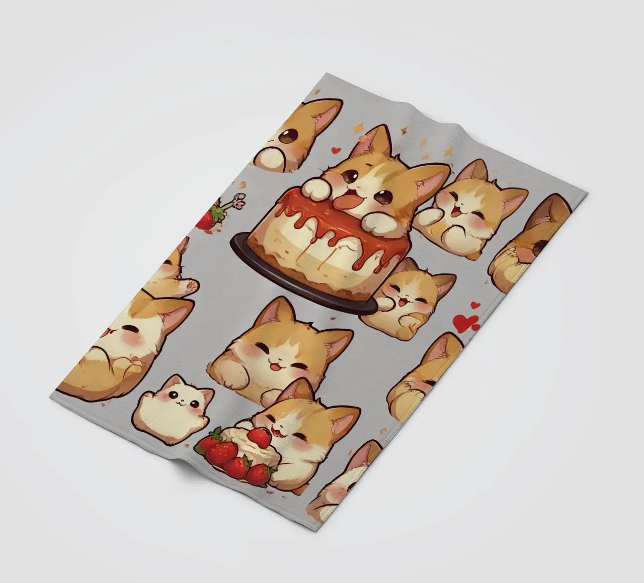 Pane ai gatti e alle fragole coperta in pile da brockcon Shop