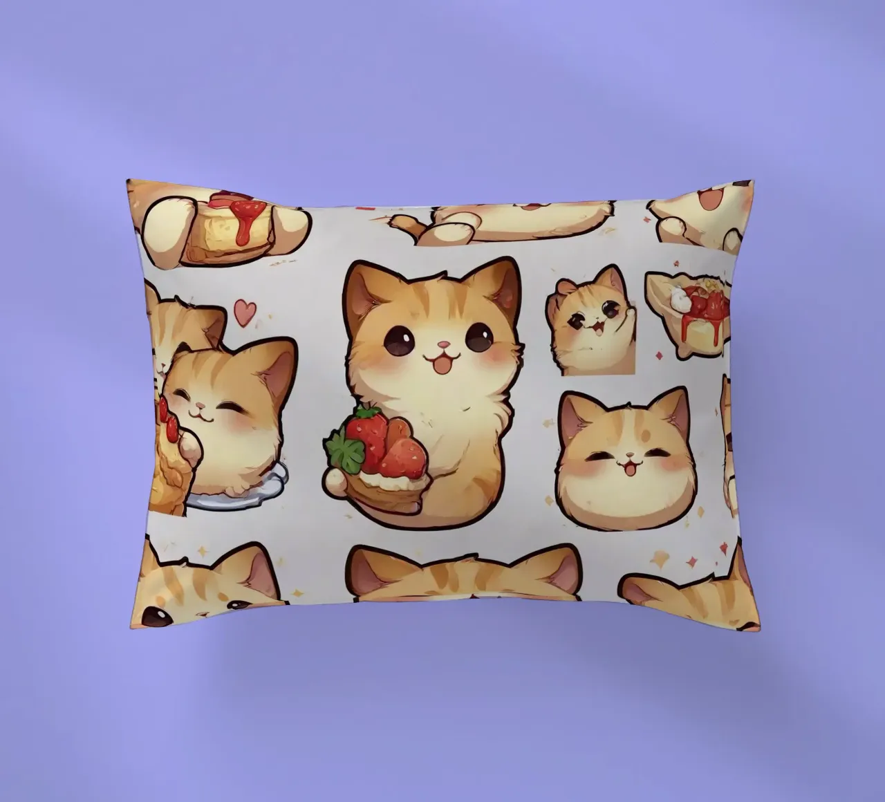 Gatto e fragola cuscino da brockcon Shop