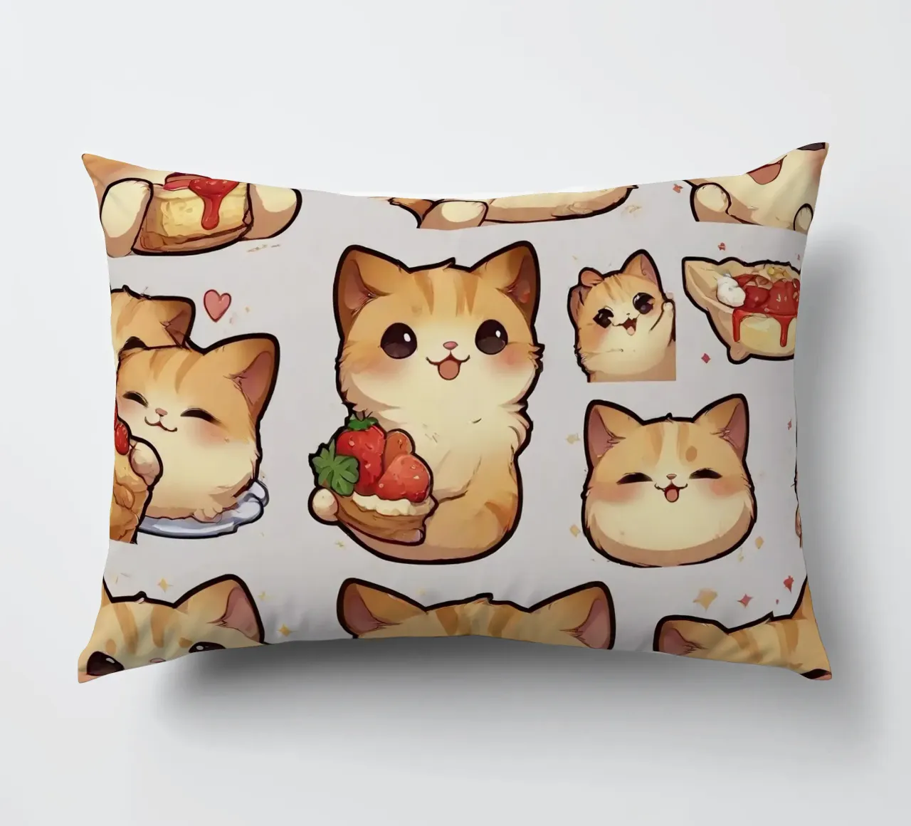 Gatto e fragola cuscino da brockcon Shop