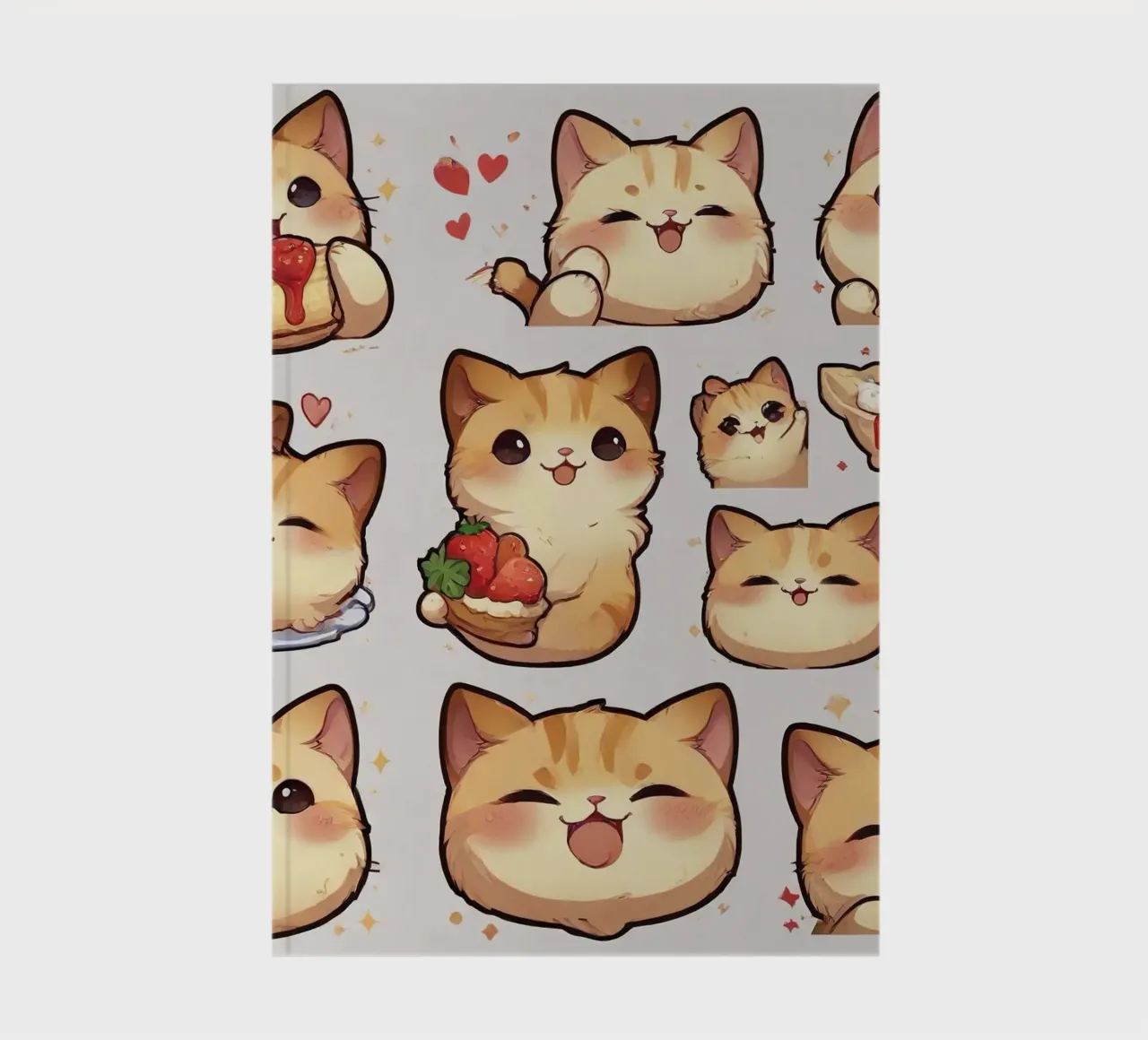 Cat and Strawberry notebook by brockcon Shop