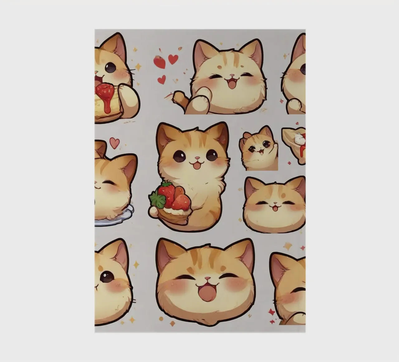 Cat and Strawberry notebook by brockcon Shop
