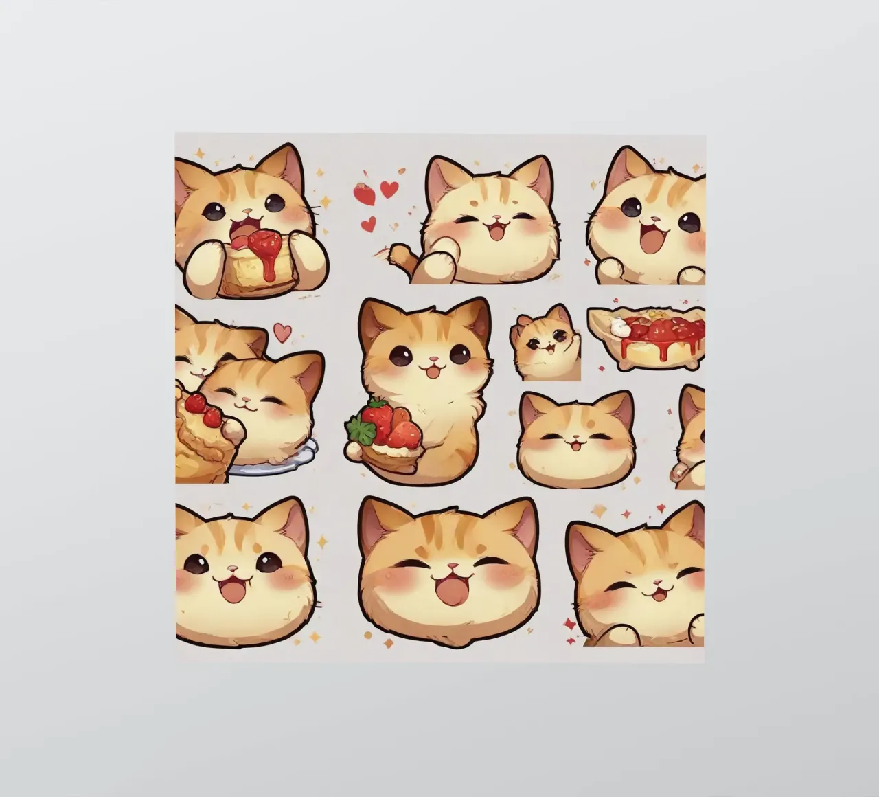 Chat et fraise autocollant de brockcon Shop