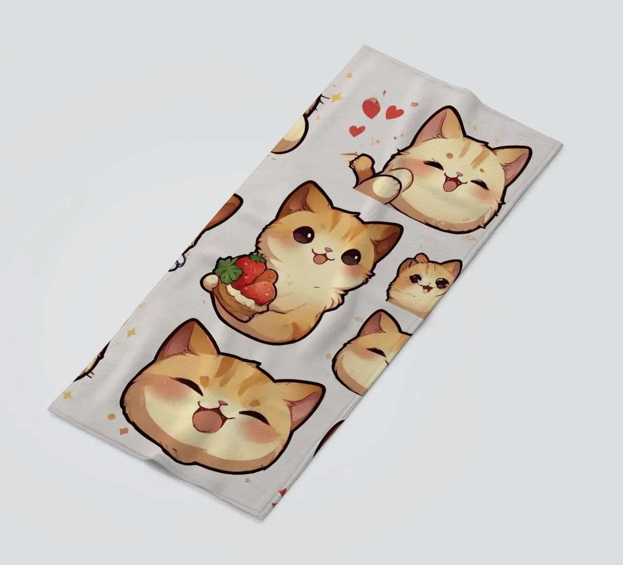 Gatto e fragola telo mare da brockcon Shop