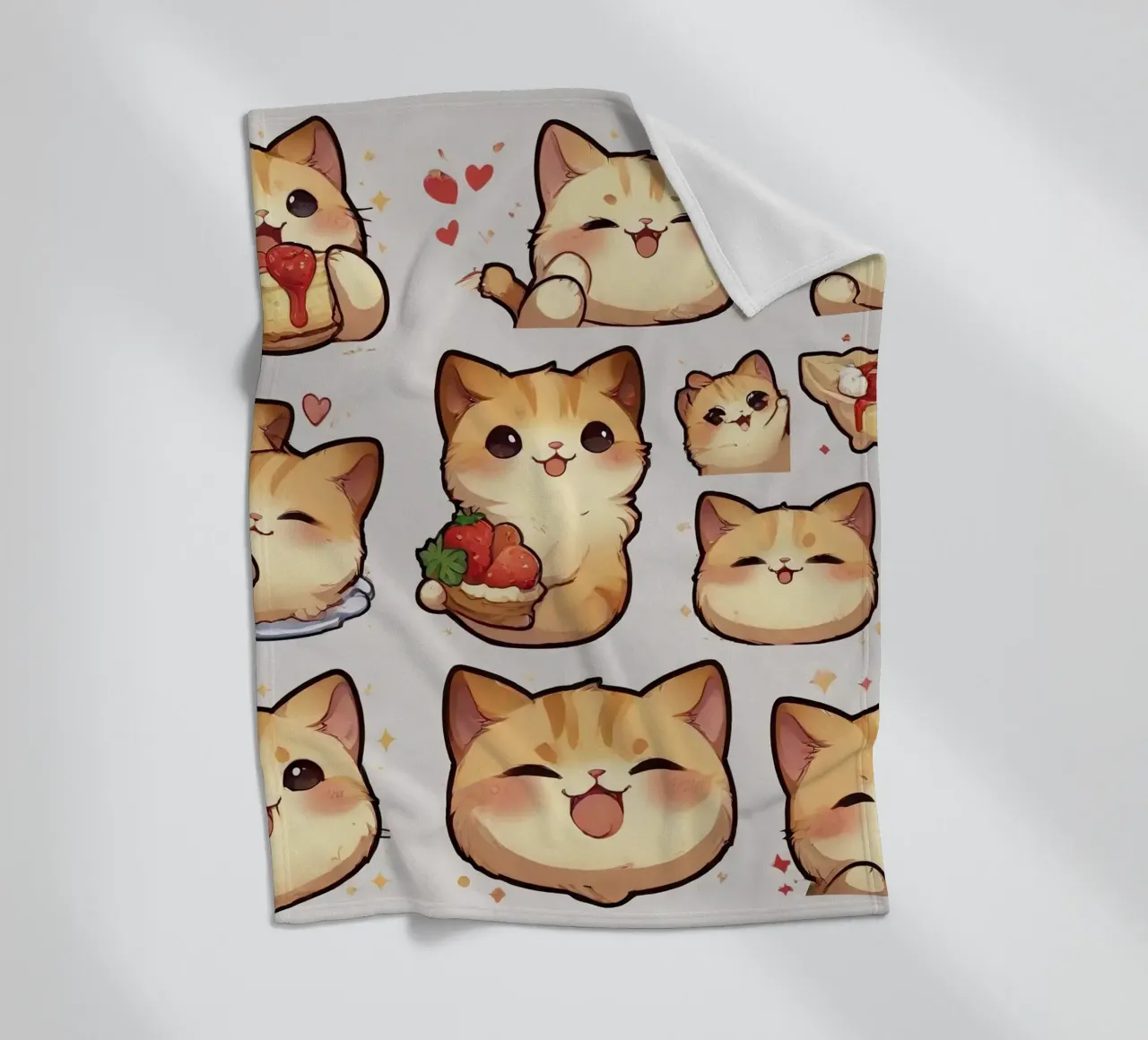Gatto e fragola coperta in pile da brockcon Shop