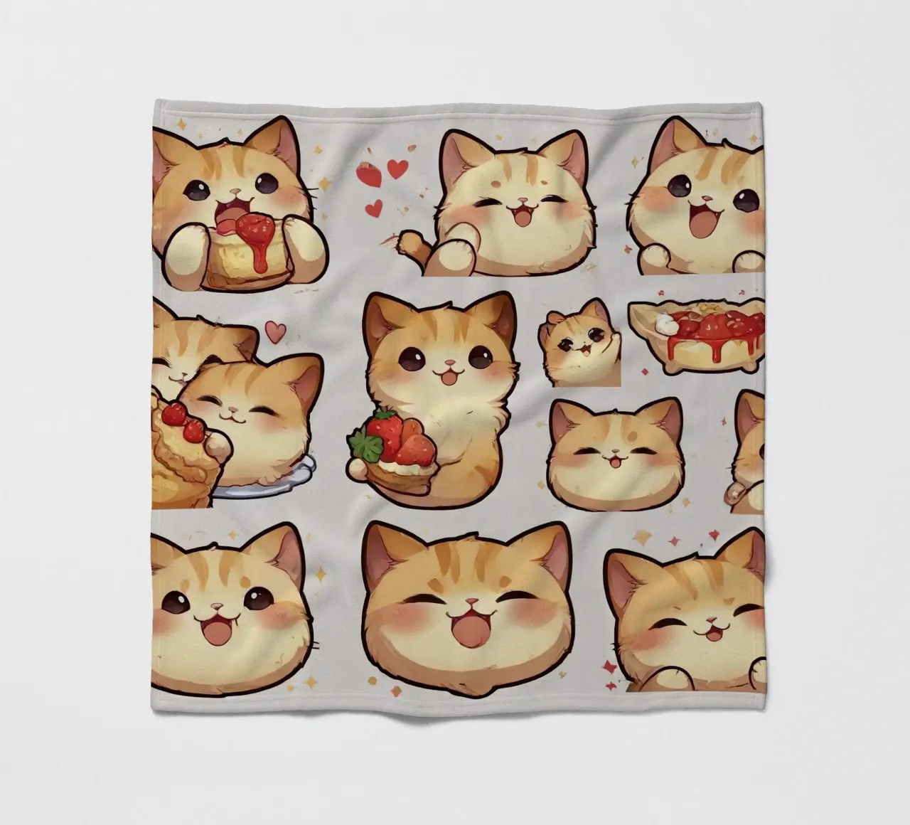 Gatto e fragola coperta in pile da brockcon Shop
