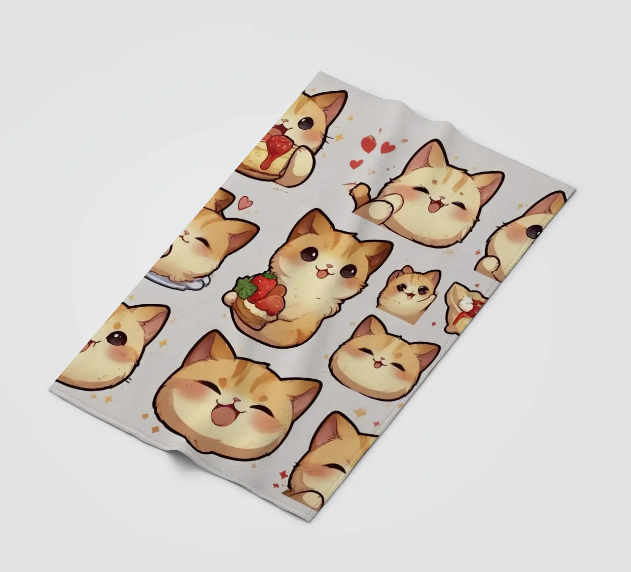 Gatto e fragola coperta in pile da brockcon Shop