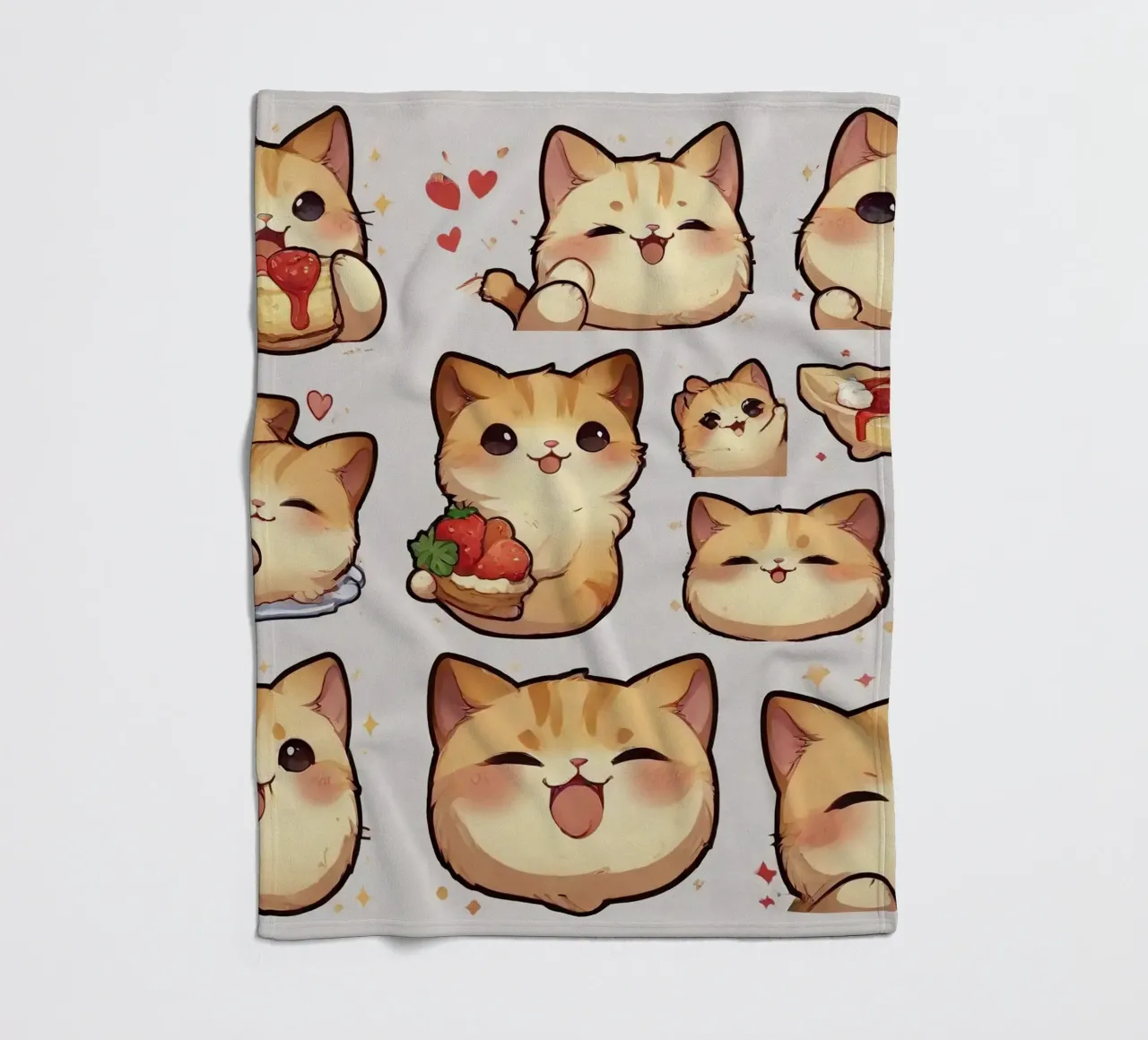 Gatto e fragola coperta in pile da brockcon Shop