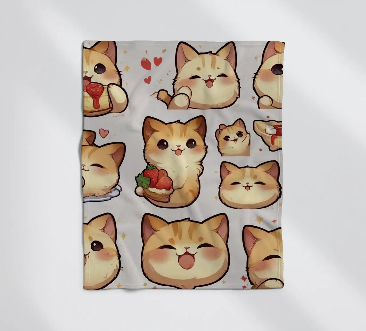 Gatto e fragola coperta in pile da brockcon Shop