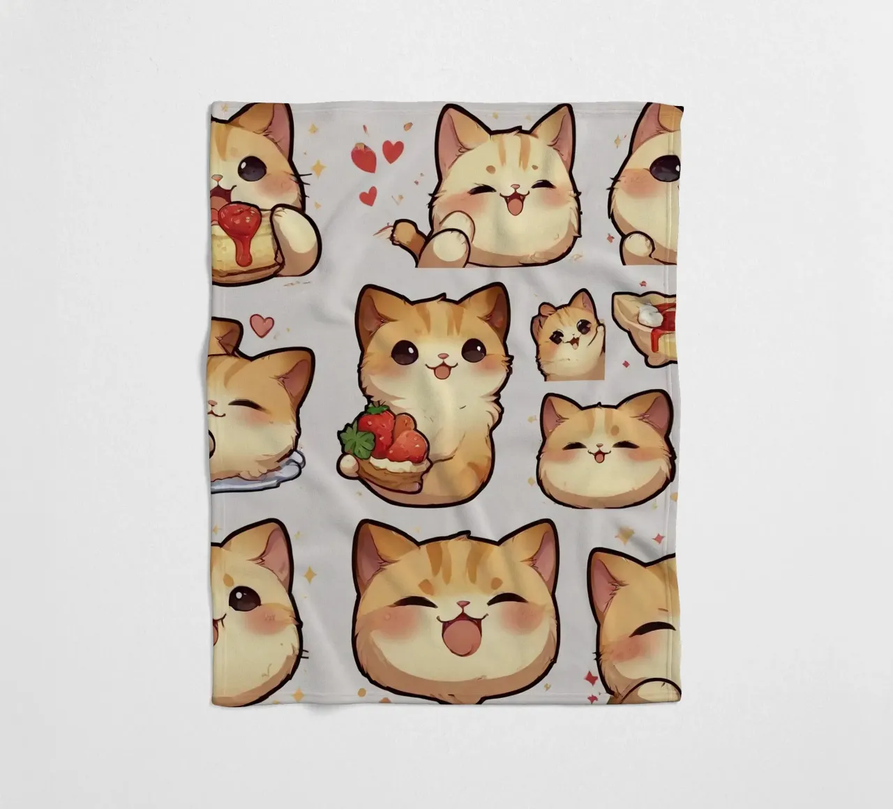 Gatto e fragola coperta in pile da brockcon Shop