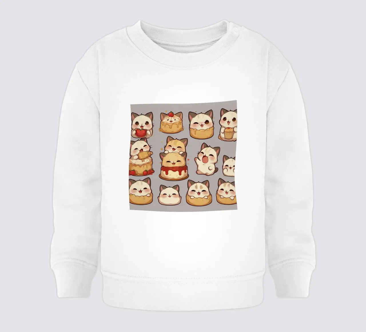 Gatto carino e pane alle fragole felpa neonato da brockcon Shop