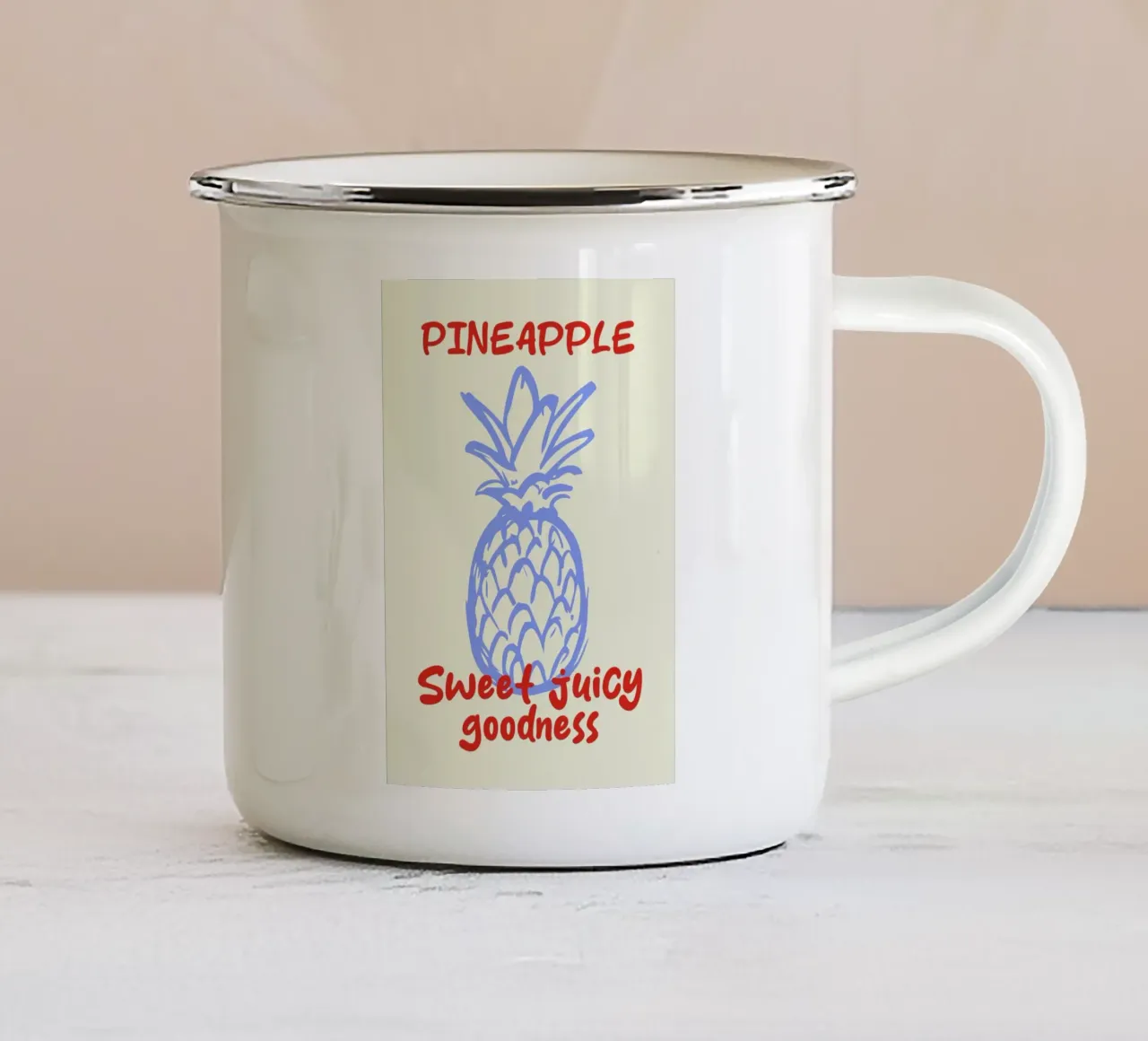 pineapple sweet juicy goodness tazza in smalto da ramosashop