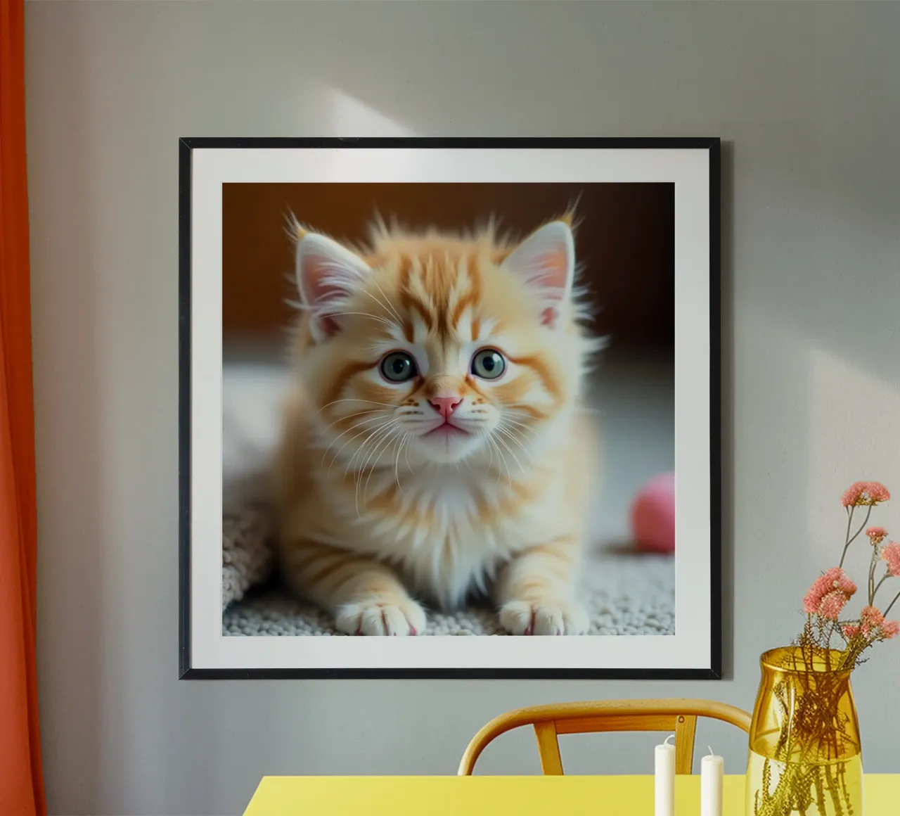 Gatto arancione poster con telaio in plastica da brockcon Shop