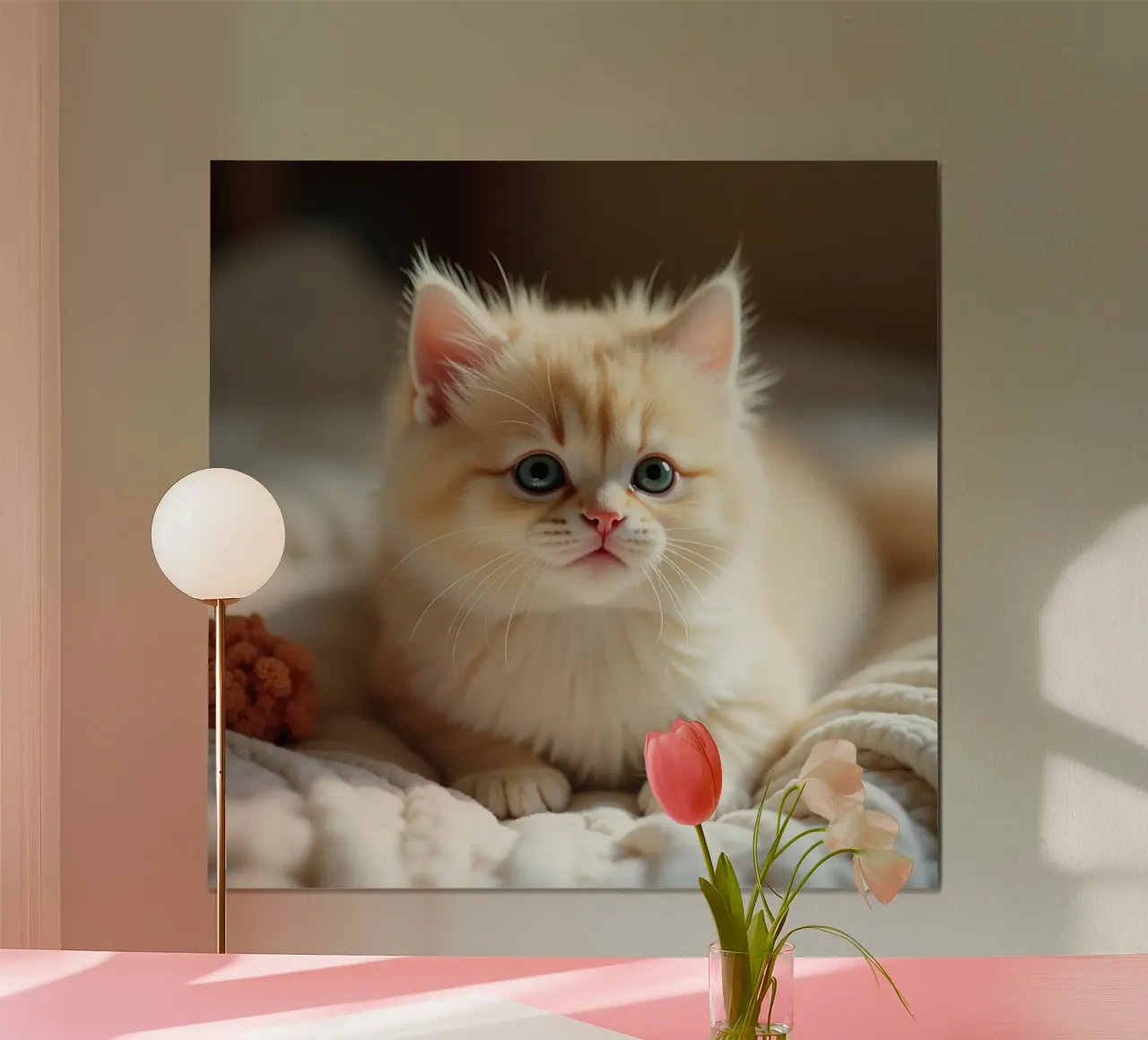 Gatto carino arancione poster con telaio in plastica da brockcon Shop