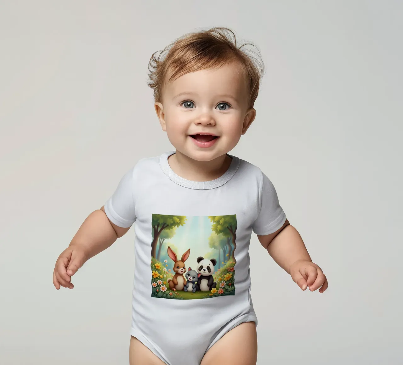Panda e coniglio body neonato maniche corte da brockcon Shop