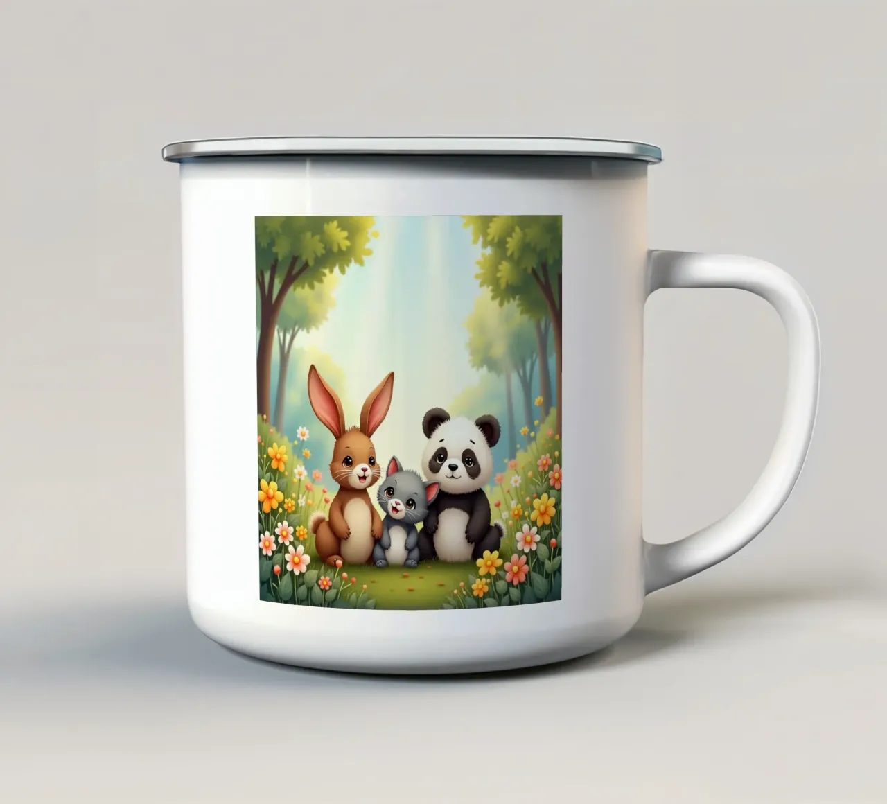Panda e coniglio tazza in smalto da brockcon Shop