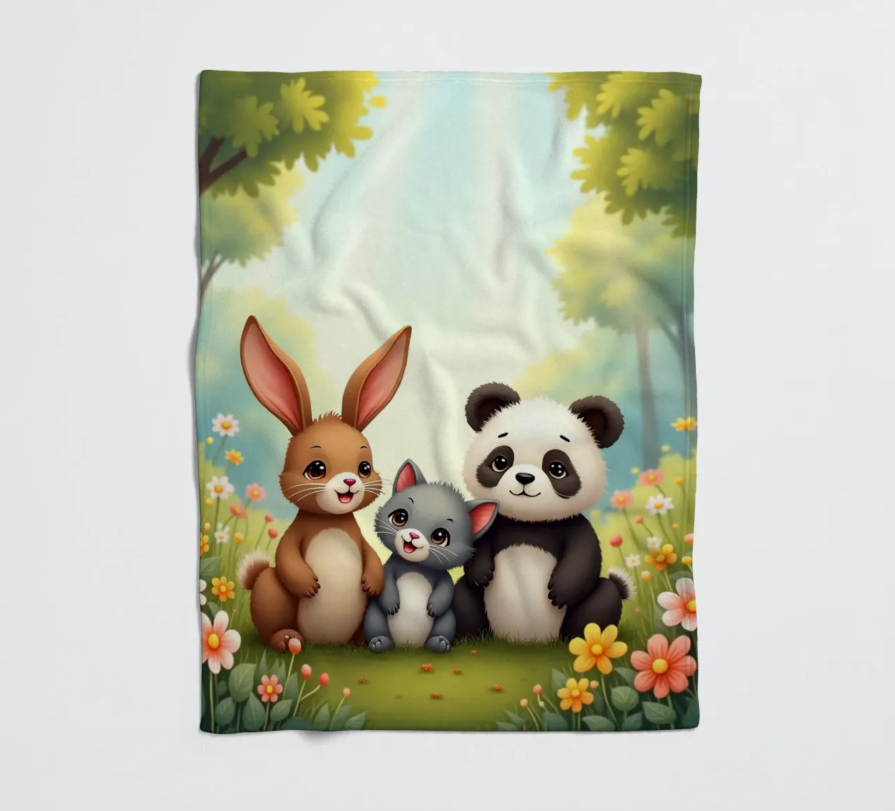 Panda e coniglio coperta in pile da brockcon Shop