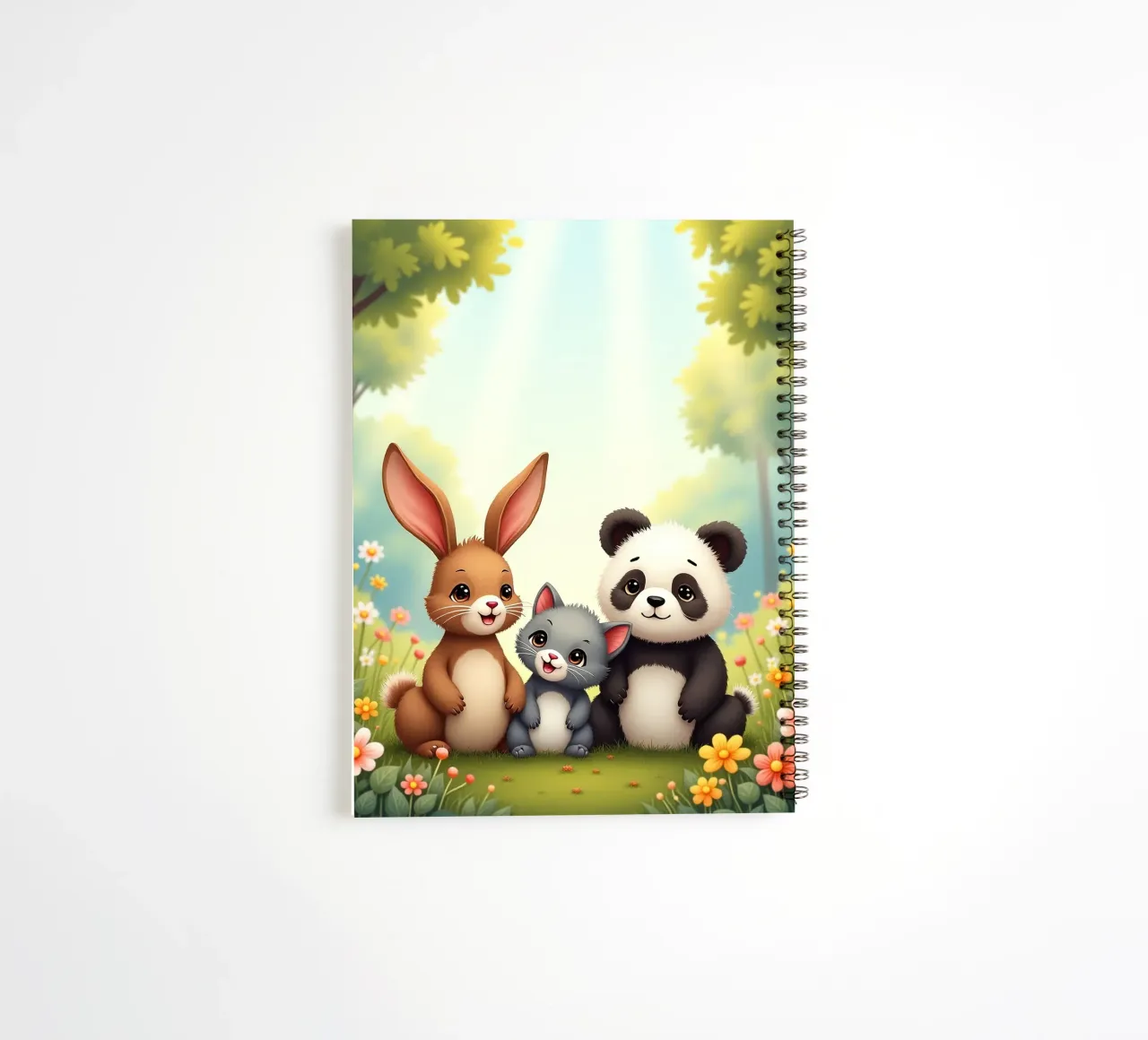 Panda And Rabbit spiral notebook by brockcon Shop