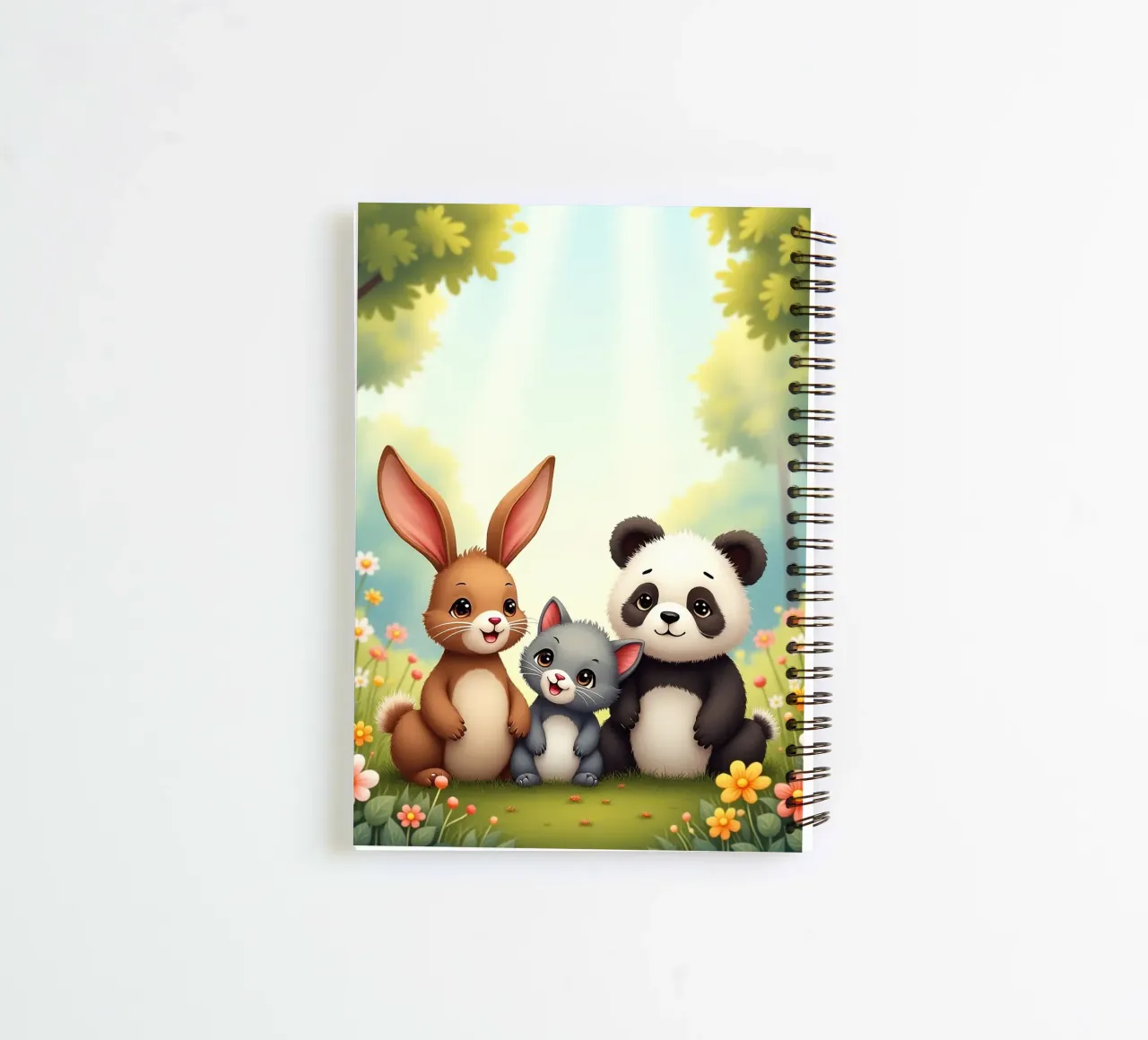 Panda And Rabbit spiral notebook by brockcon Shop