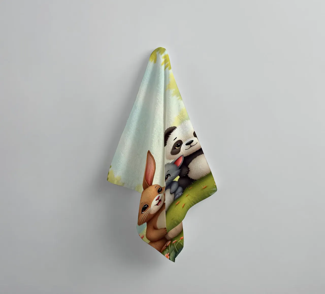 Panda And Rabbit towel by brockcon Shop