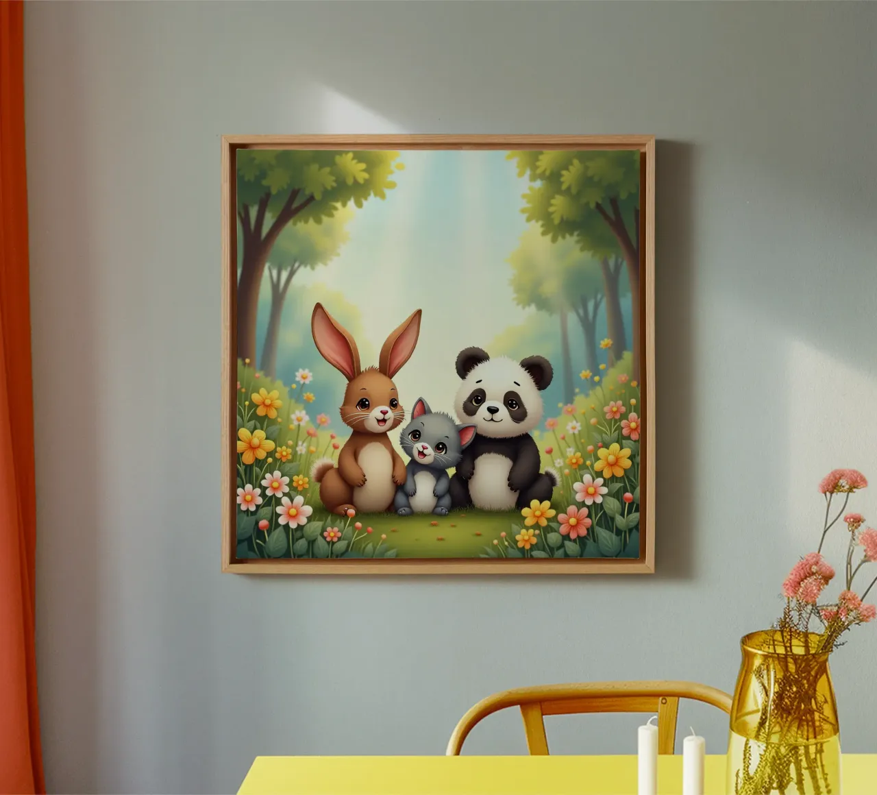 Panda And Rabbit canvas by brockcon Shop