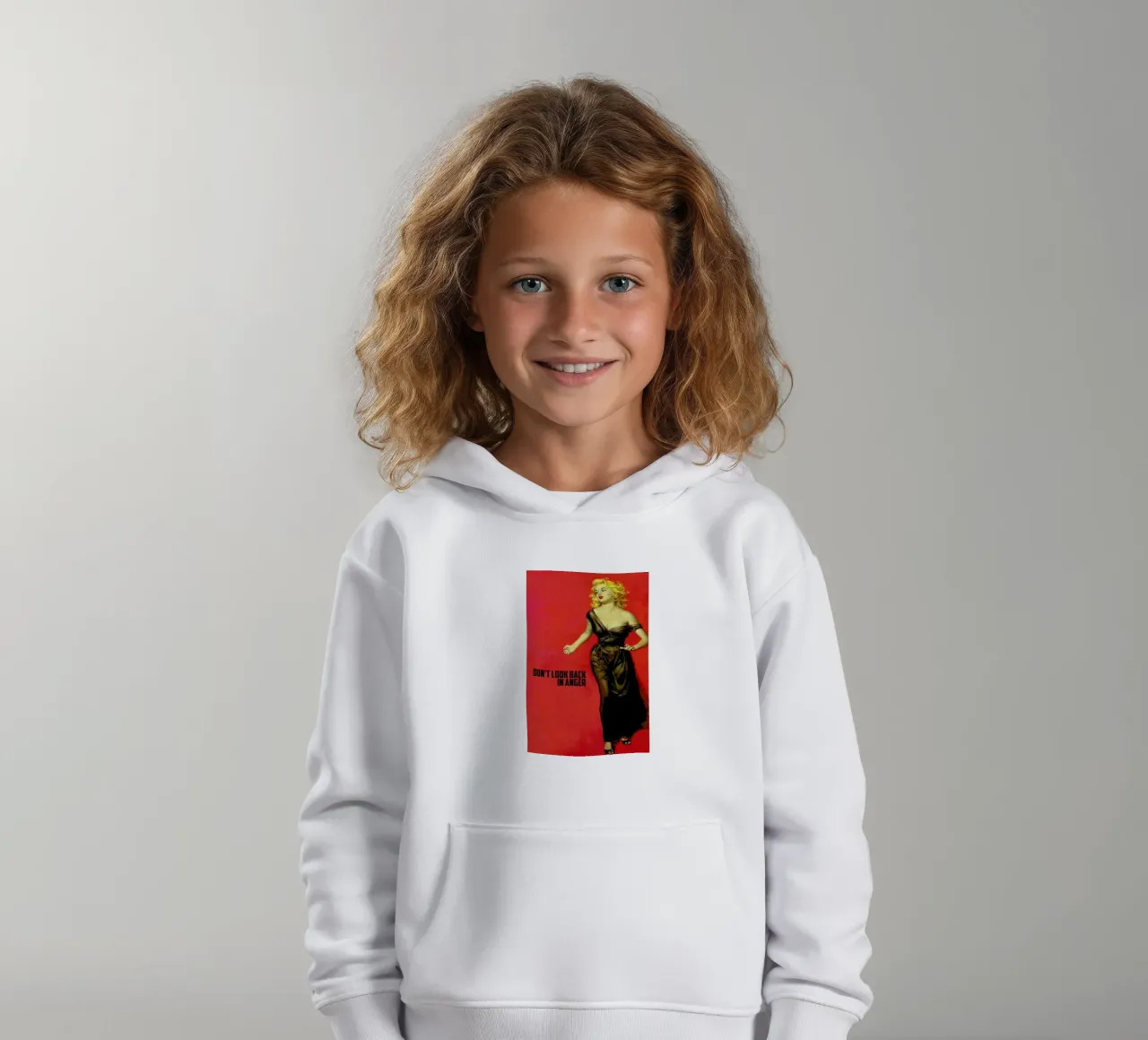 Don't Look Back In Anger felpa bambino con cappuccio da Gallery Print and Art Limited
