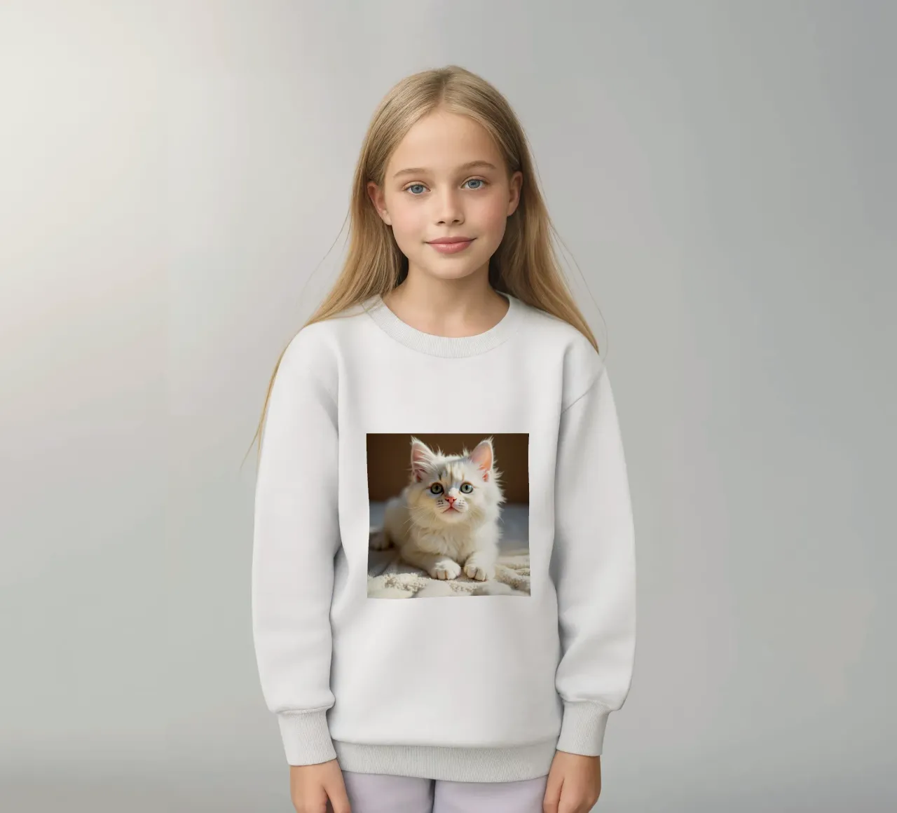 Gatto bianco felpa bambino da brockcon Shop