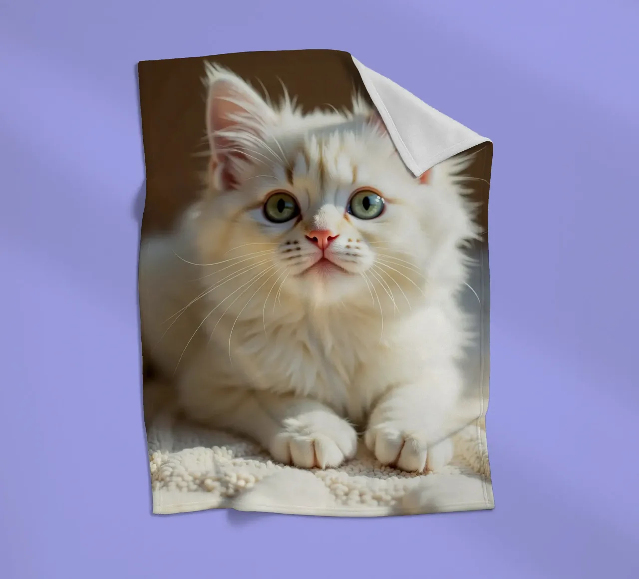 Gatto bianco coperta in pile da brockcon Shop