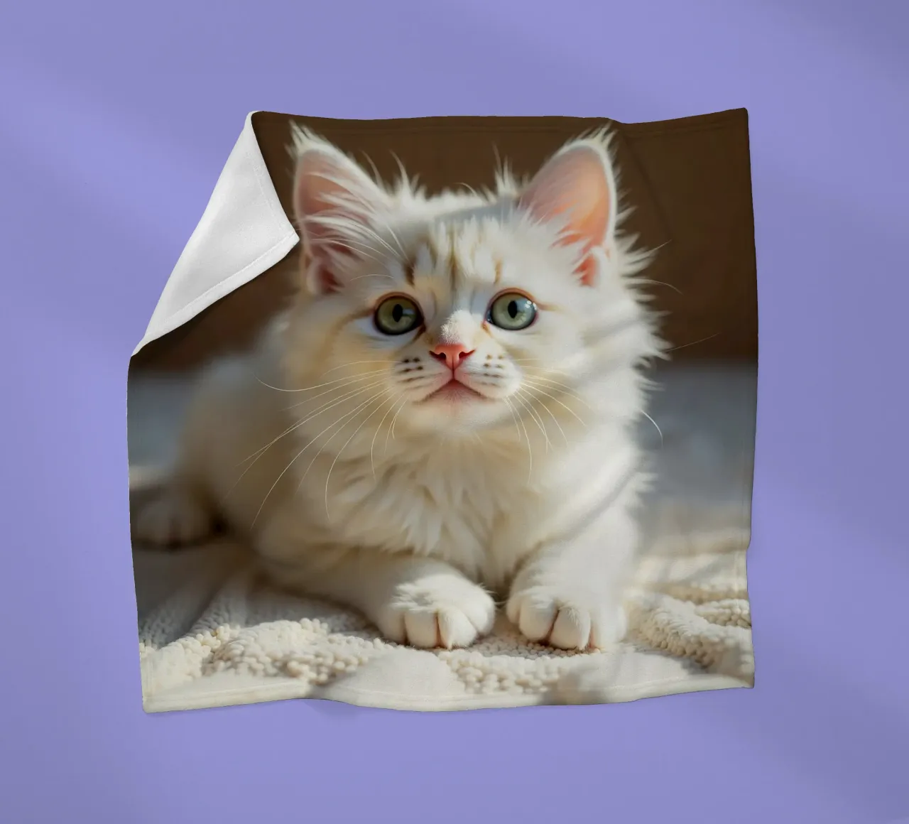 Gatto bianco coperta in pile da brockcon Shop