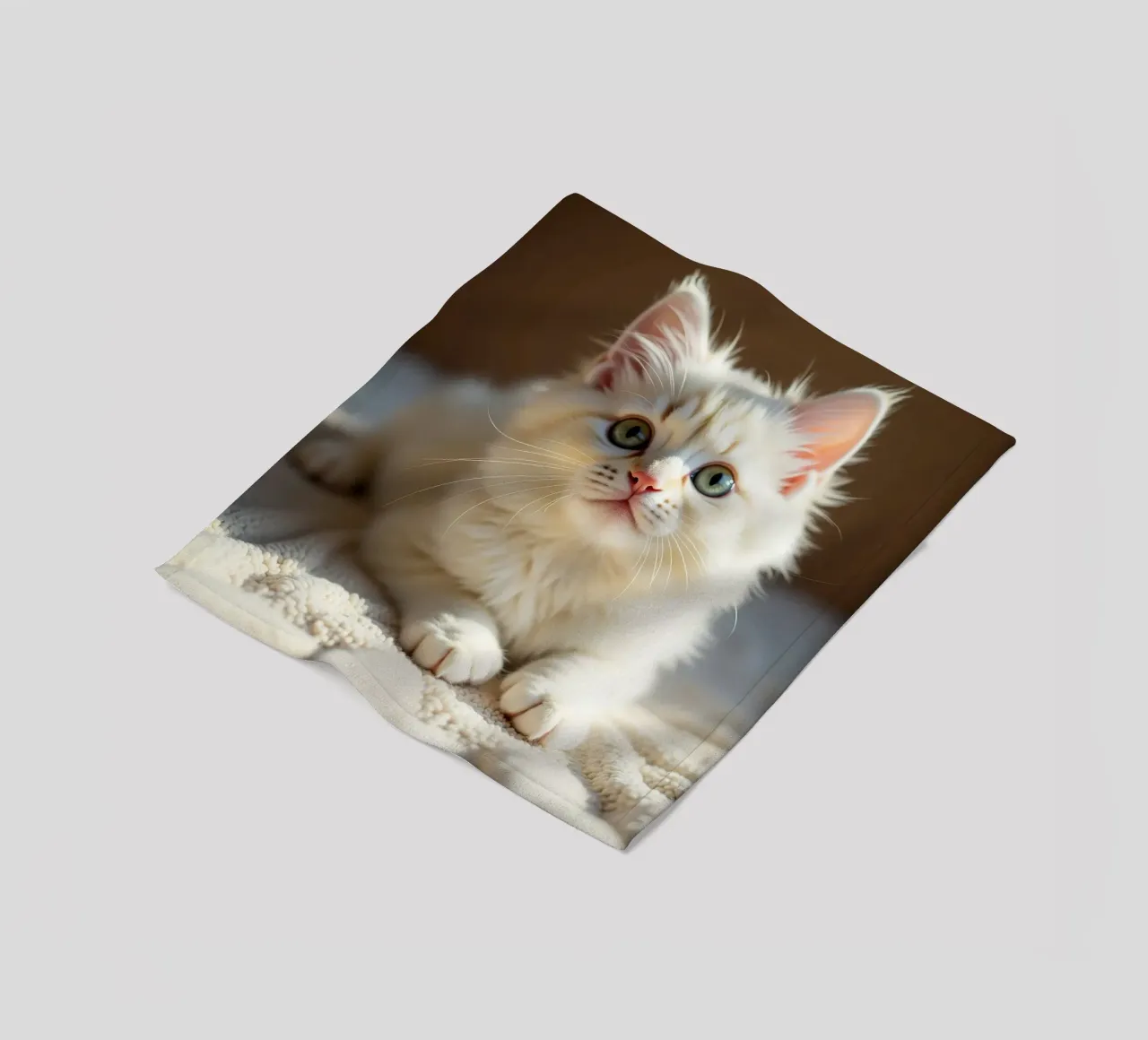 Gatto bianco coperta in pile da brockcon Shop