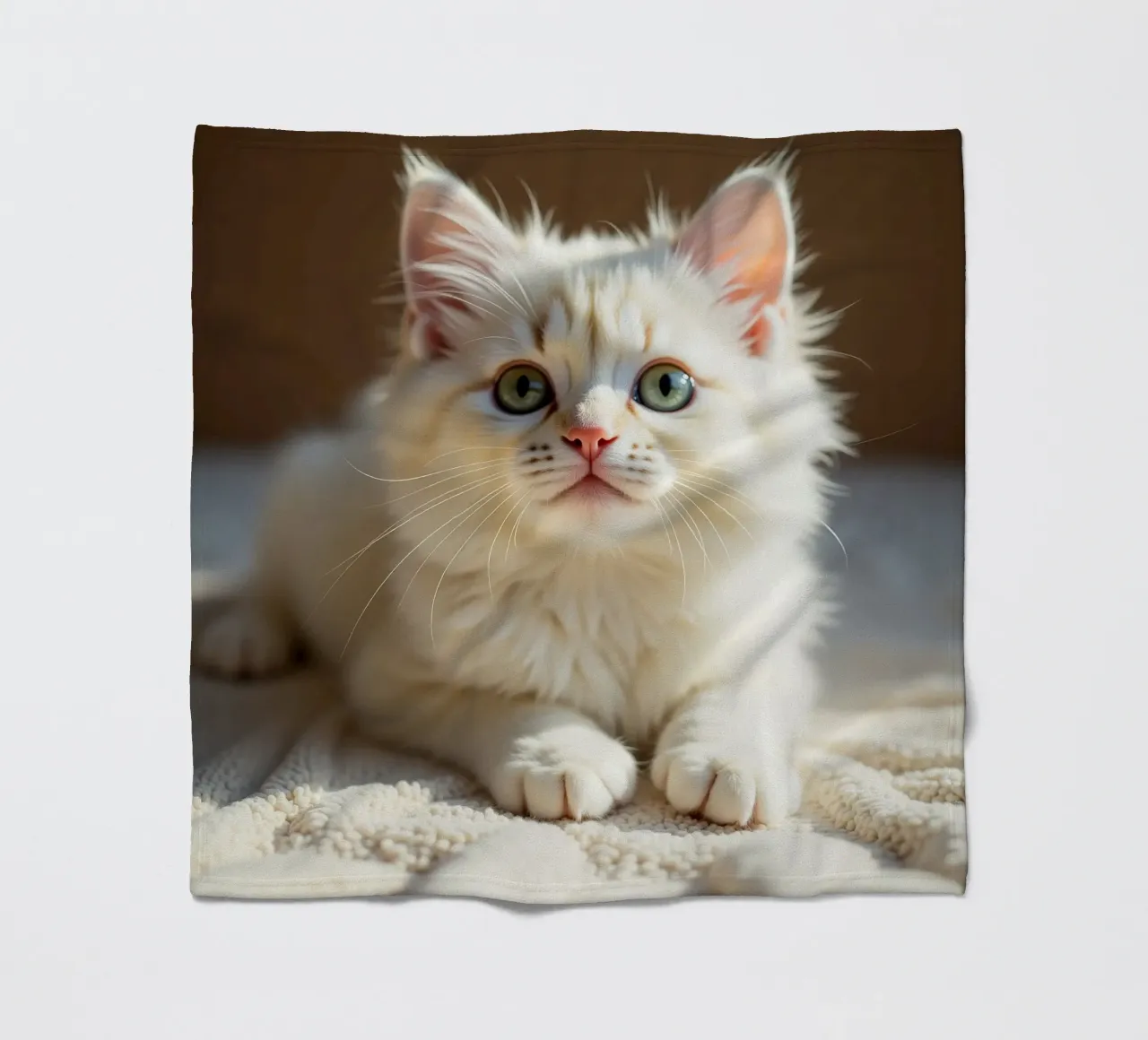 Gatto bianco coperta in pile da brockcon Shop