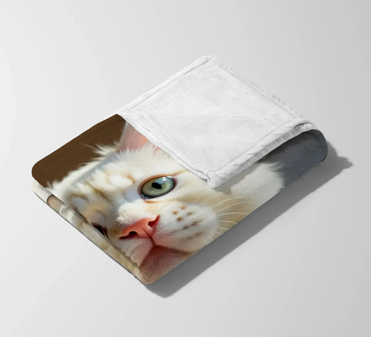 Gatto bianco coperta in pile da brockcon Shop