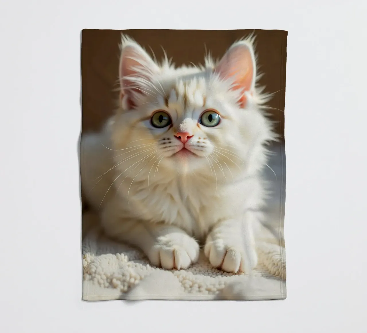 Gatto bianco coperta in pile da brockcon Shop