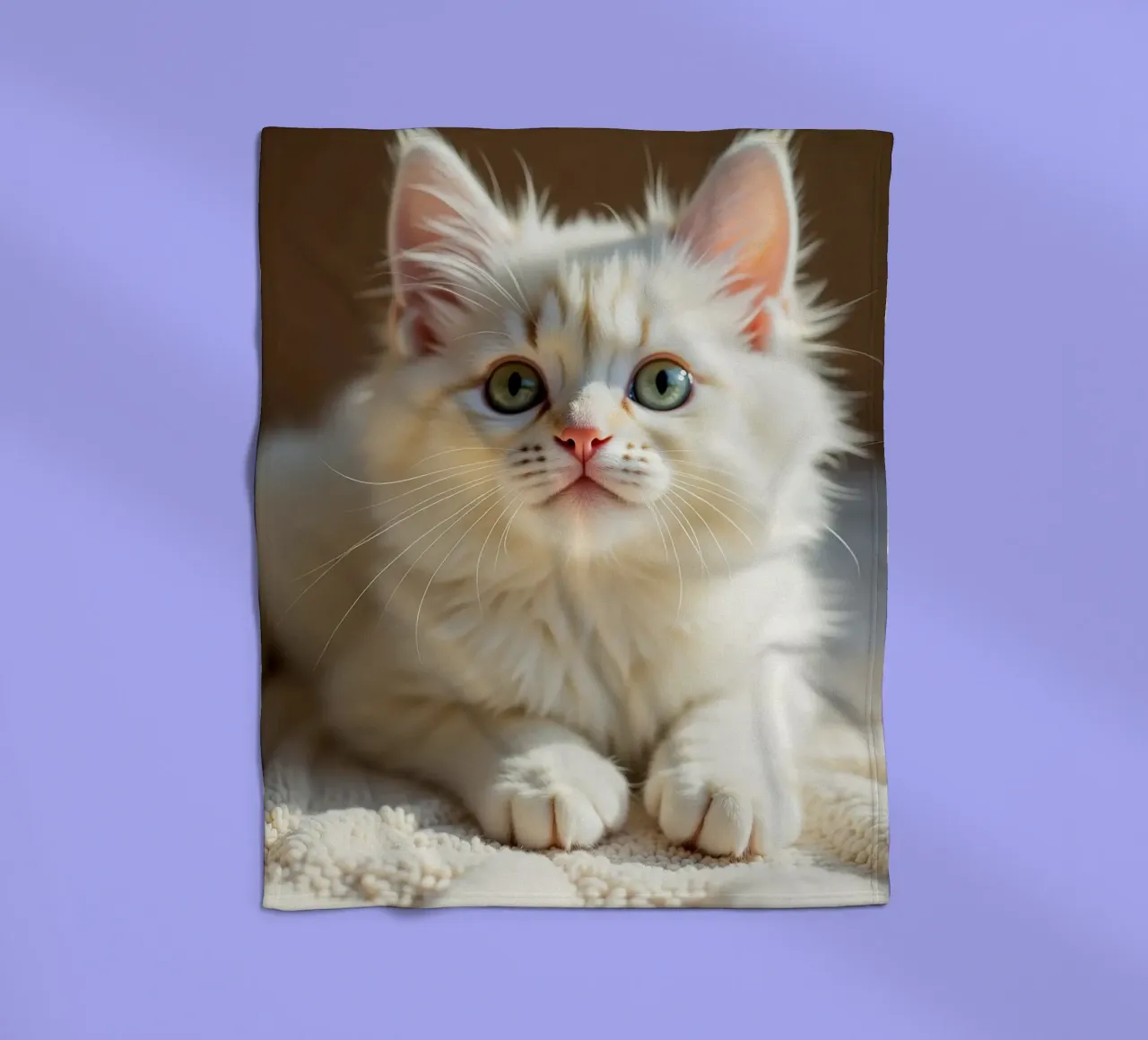 Gatto bianco coperta in pile da brockcon Shop