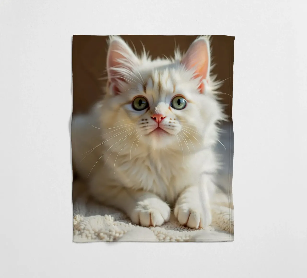 Gatto bianco coperta in pile da brockcon Shop