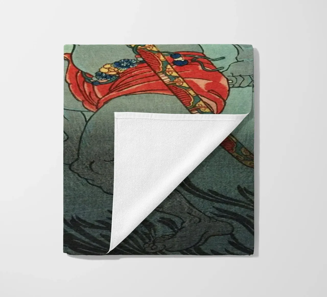 Samouraï nageant sous l'eau - Ancien art japonais Ukiyo-e serviette de plage de Masterpieces Of Japanese Art