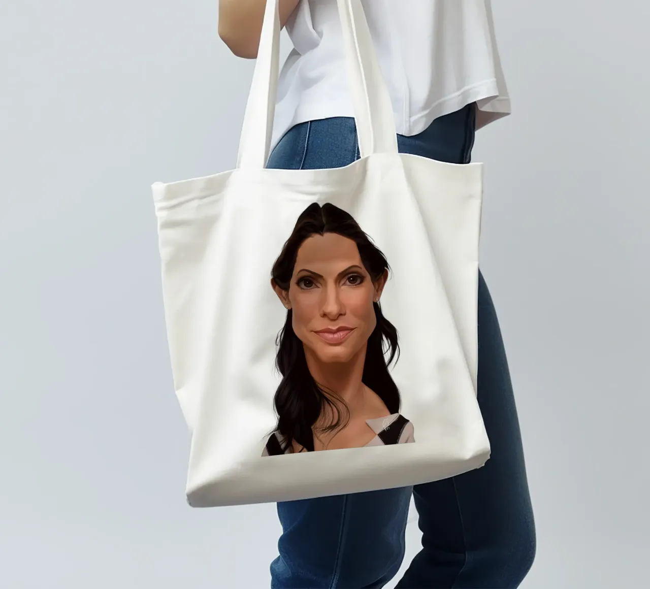 Sandra Bullock borsa in juta da Rob Art | Illustration