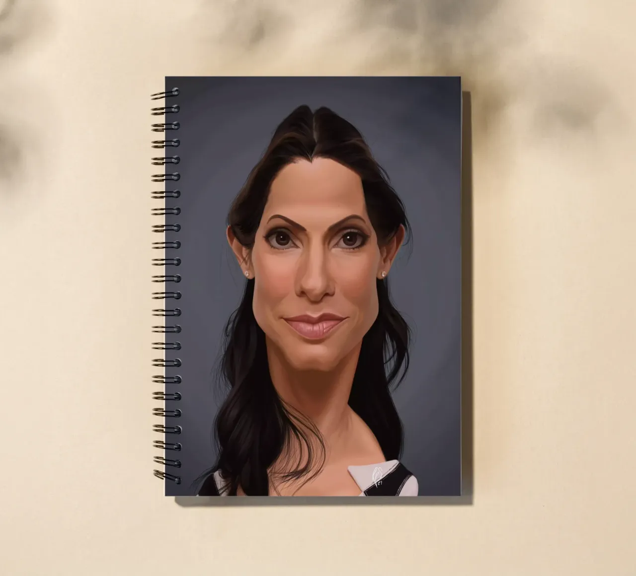 Sandra Bullock spiral notebook by Rob Art | Illustration