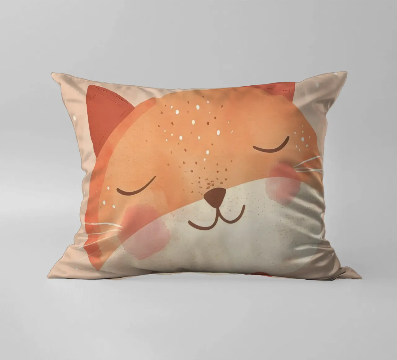illustrazione di un simpatico gatto, che evoca un'atmosfera accogliente e sognante. cuscino da DesignDoodle