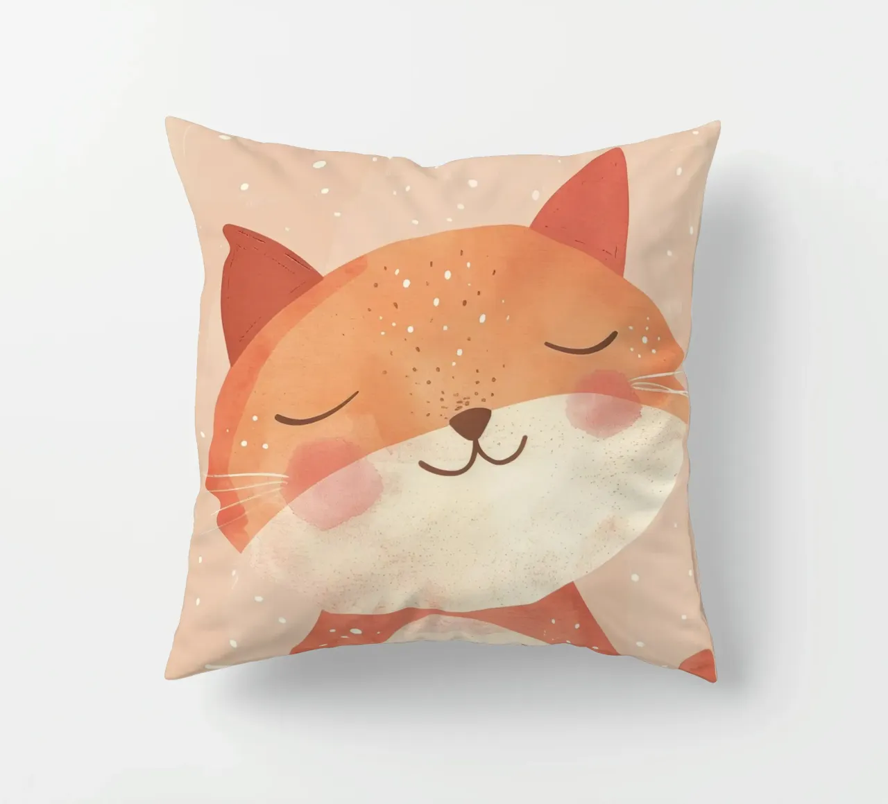 illustrazione di un simpatico gatto, che evoca un'atmosfera accogliente e sognante. cuscino da DesignDoodle