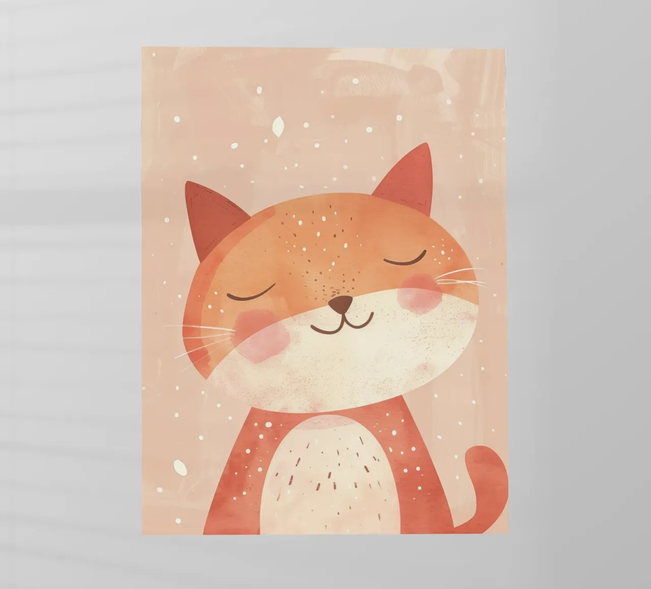 illustrazione di un simpatico gatto, che evoca un'atmosfera accogliente e sognante. pellicola backlit da DesignDoodle