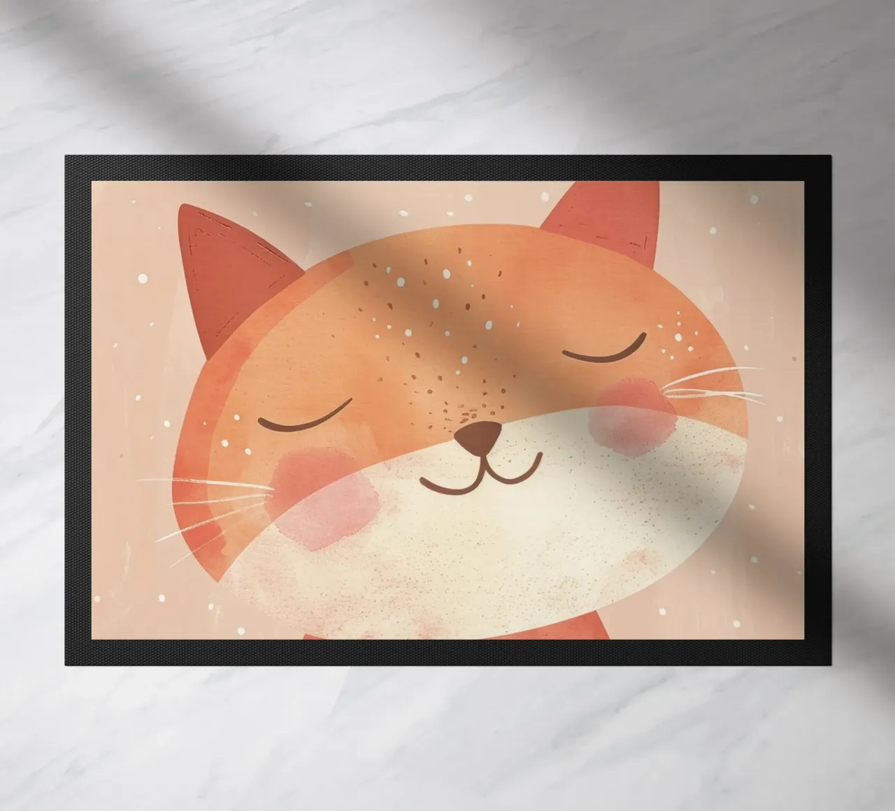 illustrazione di un simpatico gatto, che evoca un'atmosfera accogliente e sognante. zerbino da DesignDoodle