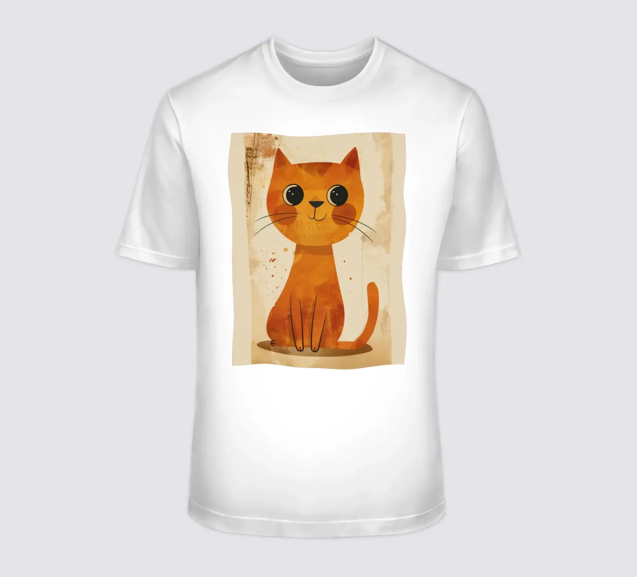 chat orange vif et joyeux avec de grands yeux et un visage heureux t-shirt de DesignDoodle