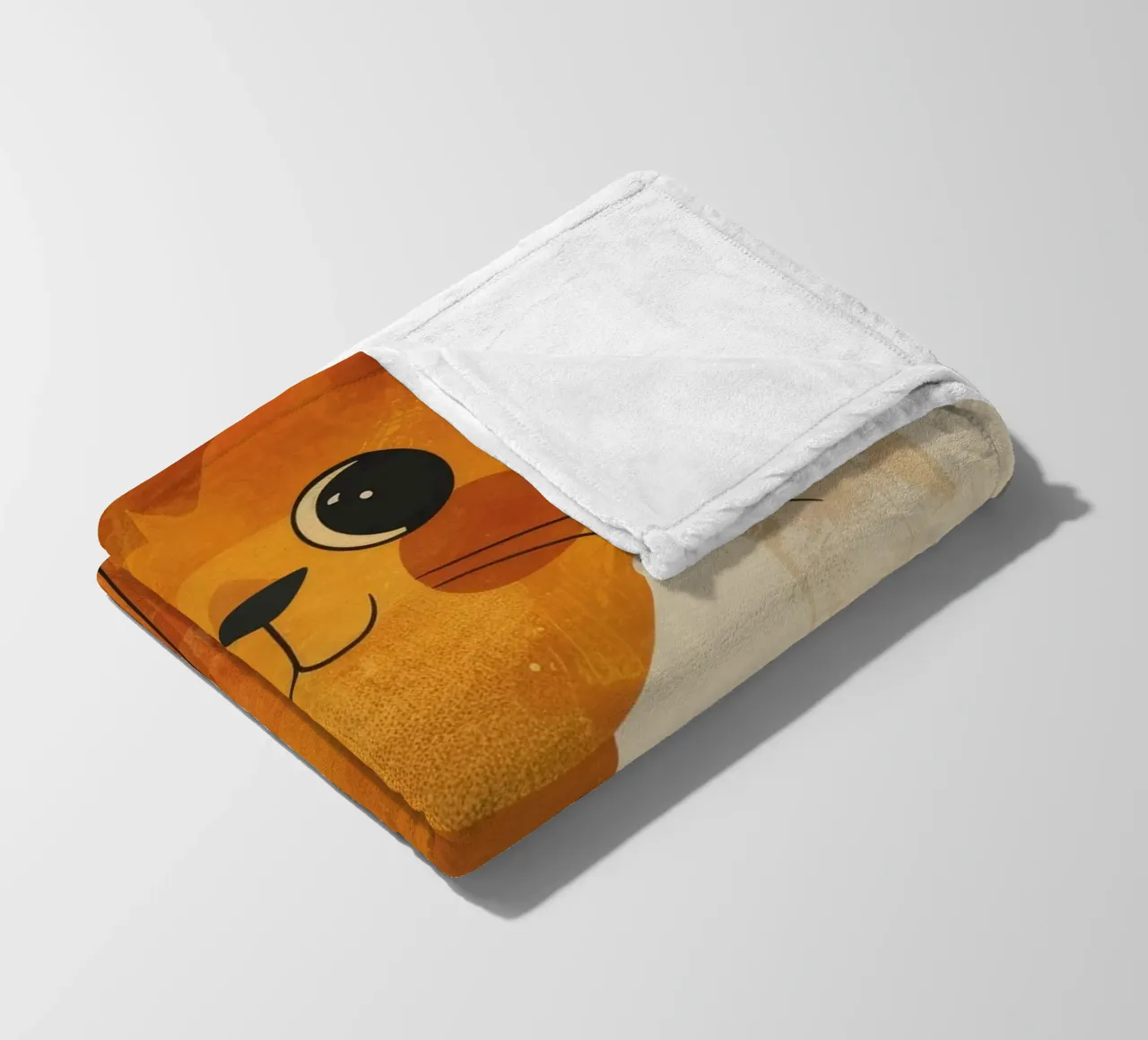 chat orange vif et joyeux avec de grands yeux et un visage heureux plaid polaire de DesignDoodle