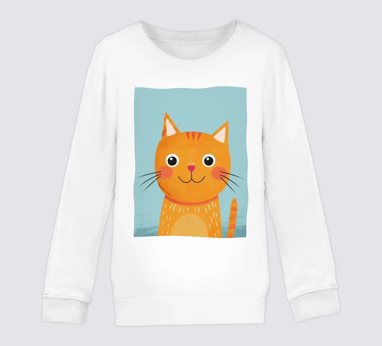 soriano arancione giocherellone con uno sguardo audace e felice felpa bambino da DesignDoodle