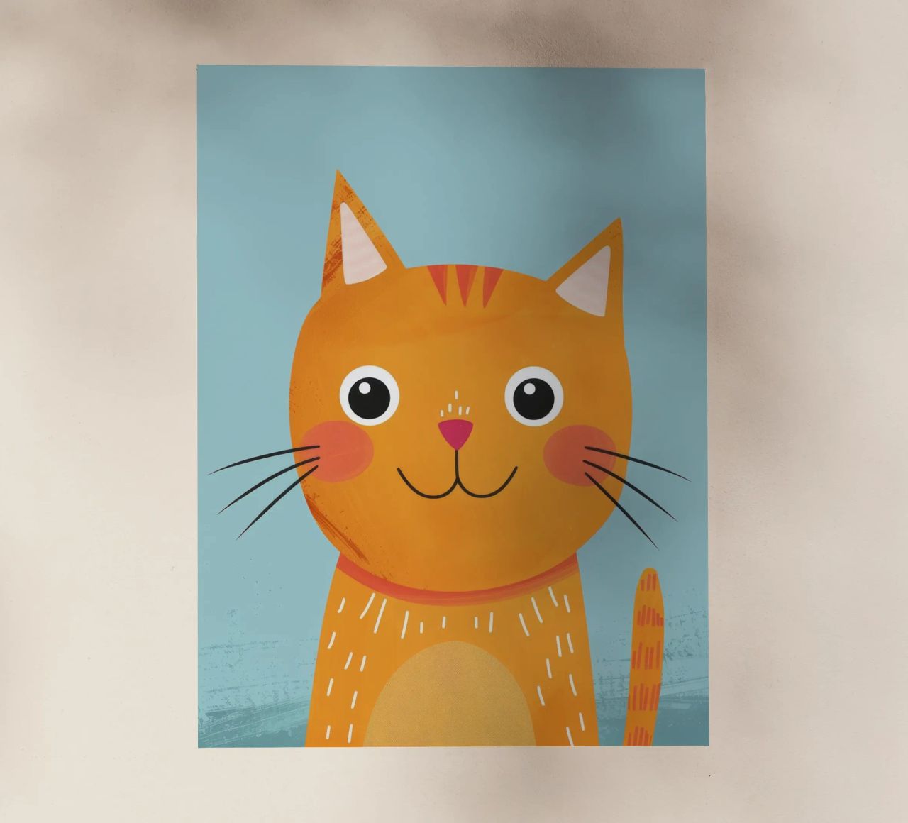 soriano arancione giocherellone con uno sguardo audace e felice pellicola backlit da DesignDoodle