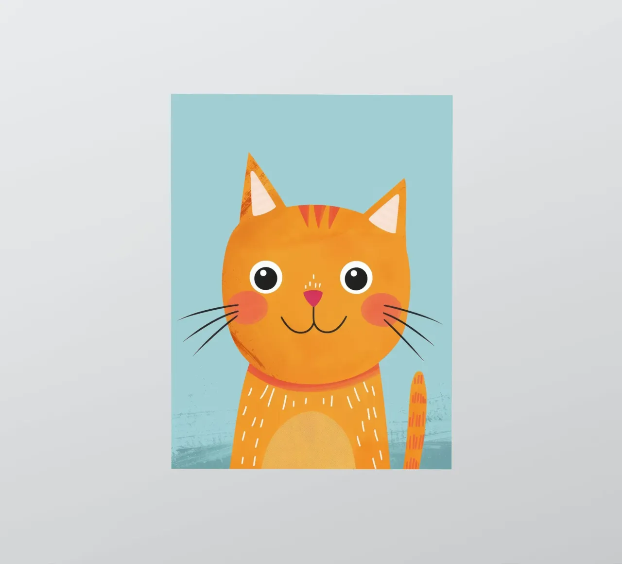 soriano arancione giocherellone con uno sguardo audace e felice adesivo da DesignDoodle