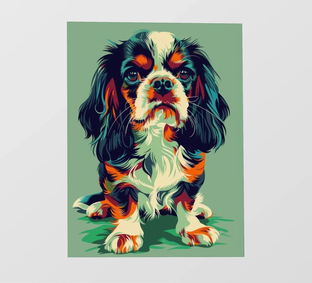 Cavalier King Charles colorato pellicola backlit da DesignDoodle